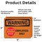 Signmission Employees Only With Symbol OSHA Warning Sign, Vinyl Decal, 5in W x 3.5in L, 2PK OS-2PACK-WS-D-35-L-12114 - alternate 2
